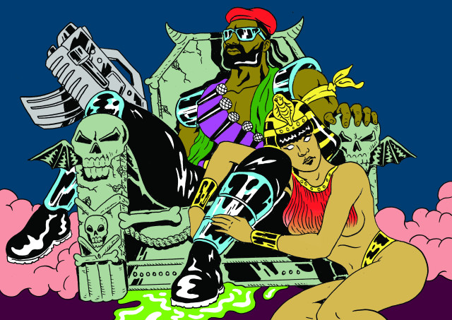 Woman kneeling statue man motorcycle free wallpaper for desktop - medium preview image