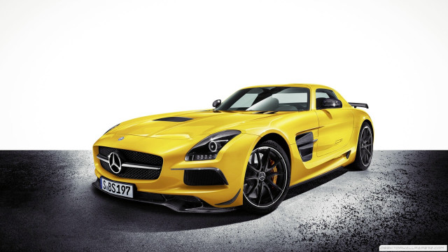 Yellow mercedes sls amg digital free wallpaper for desktop - medium preview image
