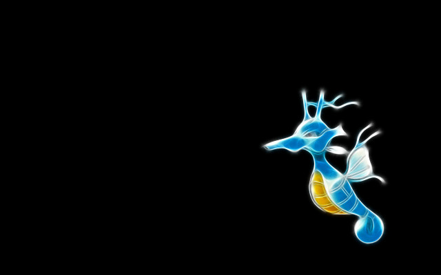 Blue yellow seahorse black background free wallpaper for desktop - medium preview image