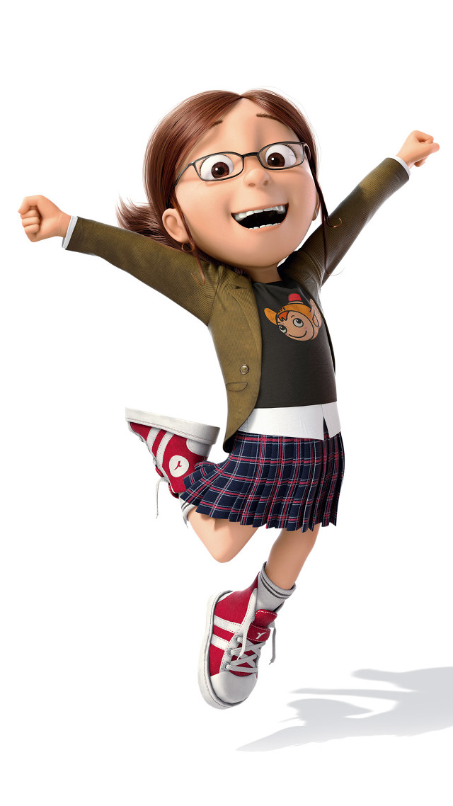 Cartoon girl jumping red shoes free wallpaper for mobile - medium preview image