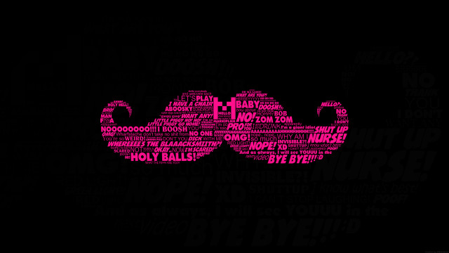 Glasses words black background pink free wallpaper for desktop - medium preview image