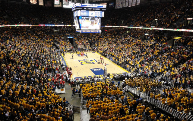 Basketball court crowd big screen free wallpaper for desktop - medium preview image