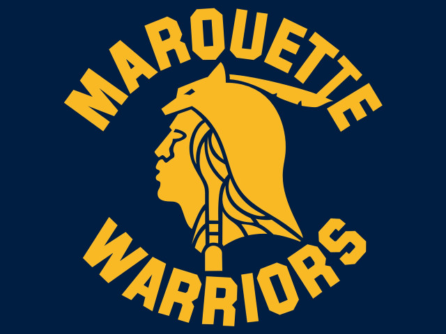 Marquette warriors logo man helmet free wallpaper for desktop - medium preview image