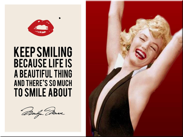 Marilyn monroe quote smile beauty #3 free wallpaper for desktop - medium preview image