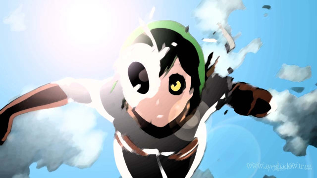 Cartoon character flying arms outstretched free wallpaper for desktop - medium preview image