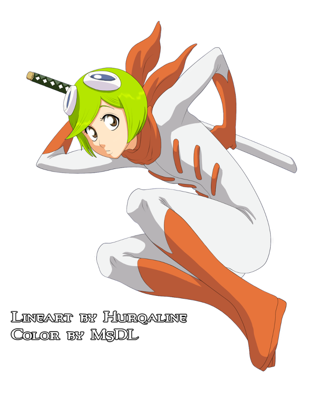 Cartoon character green hair flying free wallpaper for mobile - medium preview image