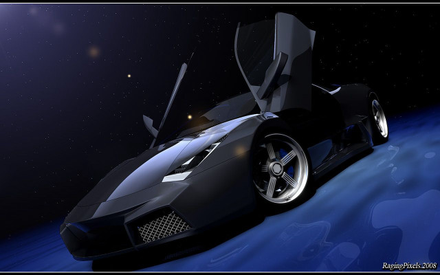 Futuristic car dark sky stars free wallpaper for desktop - medium preview image