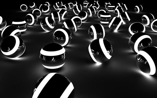 Numbered balls dark room lit free wallpaper for desktop - medium preview image