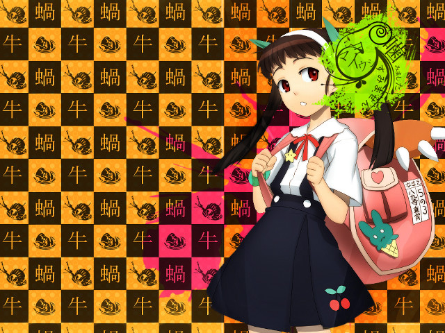 Girl backpack checkered background dragon free wallpaper for desktop - medium preview image
