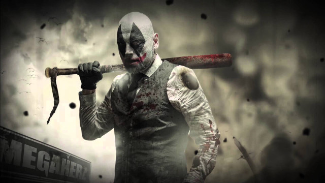 Bloody man knife face holding free wallpaper for desktop - medium preview image