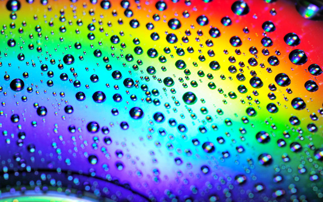 Rainbow colored background water droplets free wallpaper for desktop - medium preview image