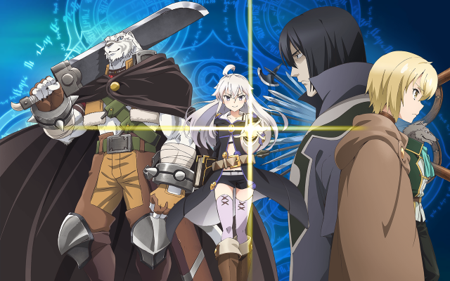 Anime characters swords blue background #2 free wallpaper for desktop - medium preview image