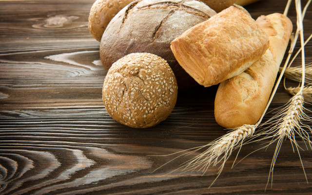 Breads rolls table wheat stalks free wallpaper for desktop - medium preview image