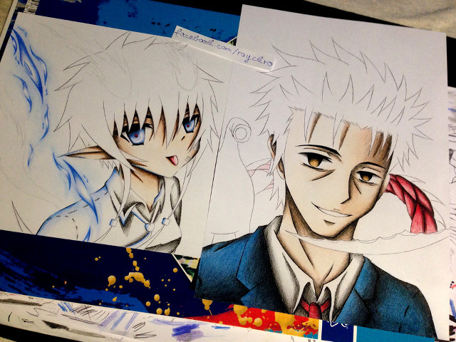Anime characters drawn paper markers free wallpaper for desktop - medium preview image