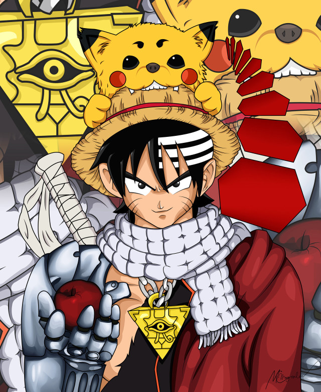 Cartoon character hat sword yellow free wallpaper for mobile - medium preview image