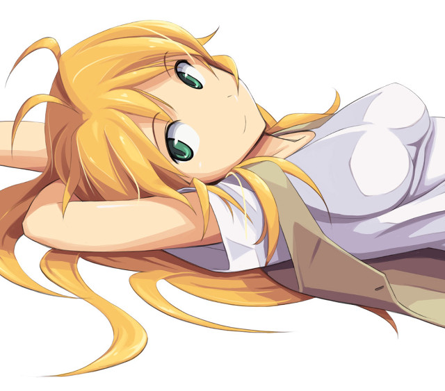 Woman laying ground arms behind free wallpaper for tablet - medium preview image