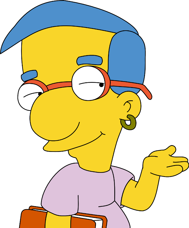 Cartoon character glasses briefcase pointing free wallpaper for mobile - medium preview image