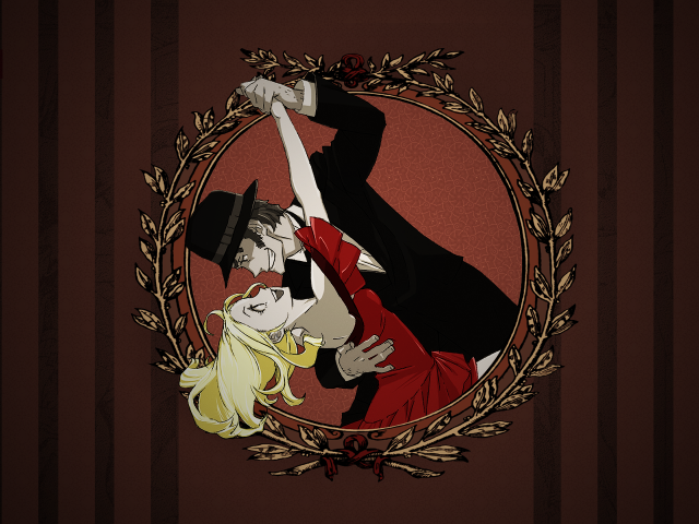 Man woman dancing circle red free wallpaper for desktop - medium preview image