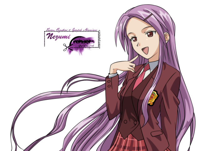 Anime girl purple hair school #3 free wallpaper for desktop - medium preview image