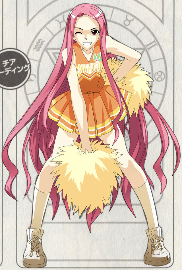 Pink hair cheerleader portrait zodiac free wallpaper for mobile - medium preview image