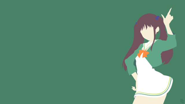 Woman white dress pointing green free wallpaper for desktop - medium preview image