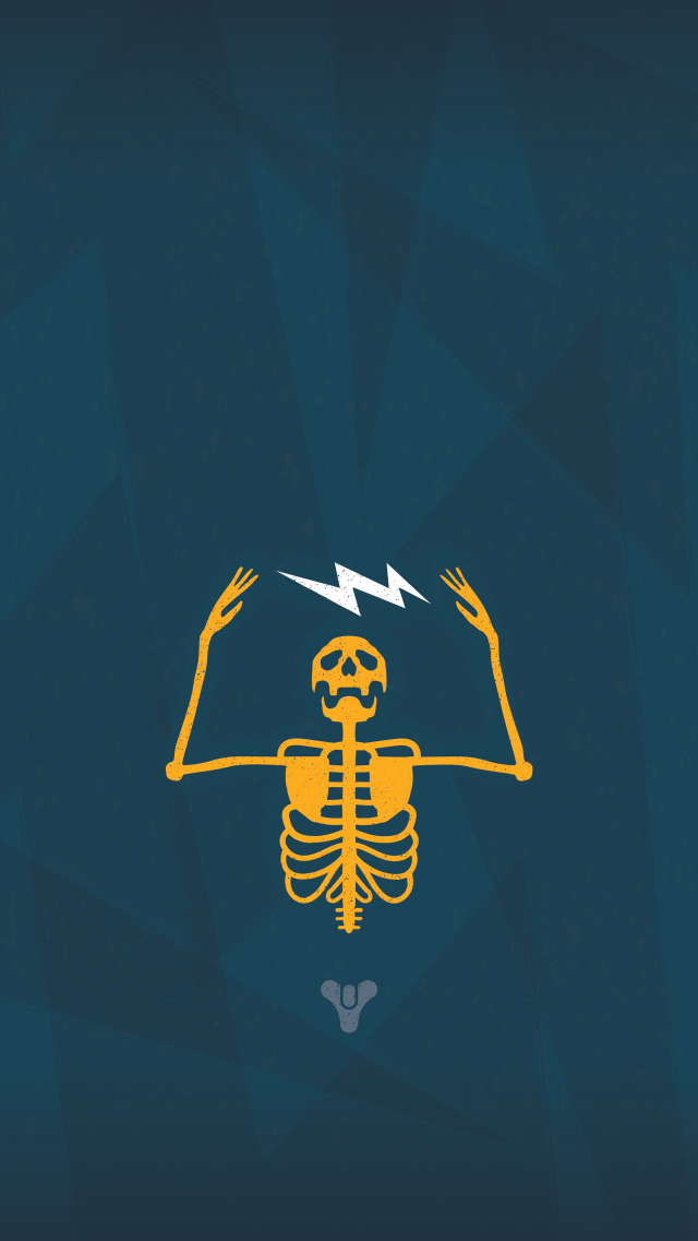 Skeleton lightning bolt back head free wallpaper for mobile - medium preview image