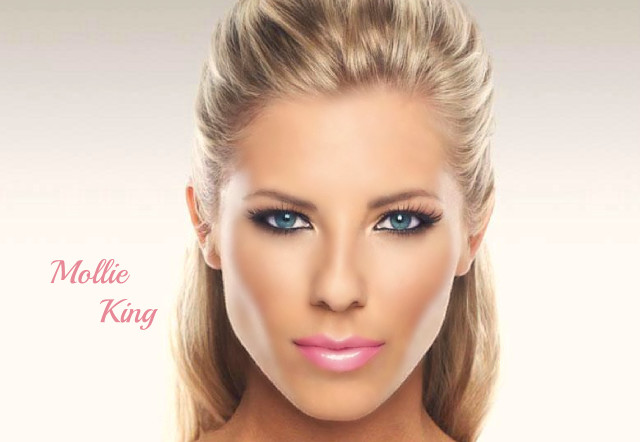 Blond hair blue eyes pink free wallpaper for desktop - medium preview image