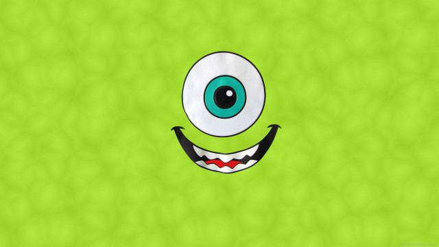 Green background cartoon face big free wallpaper for desktop - medium preview image