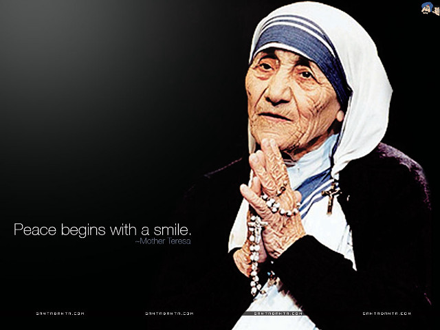 Woman rosary quote peace begins free wallpaper for desktop - medium preview image