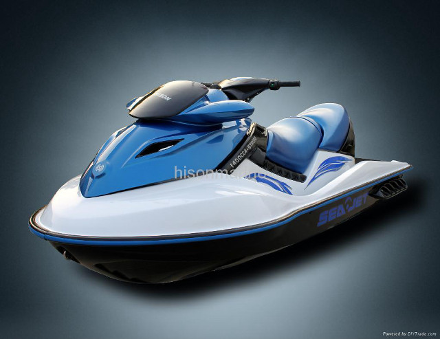 Blue white jet ski digital free wallpaper for desktop - medium preview image