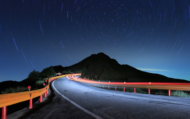 Long exposure road mountain night #2 free wallpaper for desktop - medium preview image