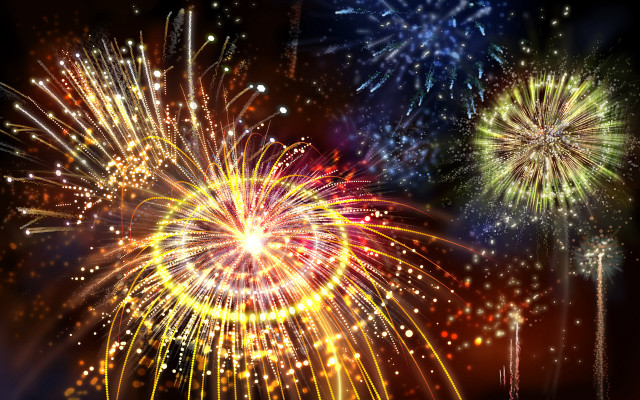 Fireworks night sky bright colors #2 free wallpaper for desktop - medium preview image