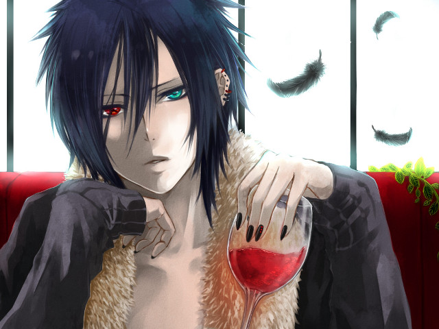 Man black hair red wine free wallpaper for desktop - medium preview image
