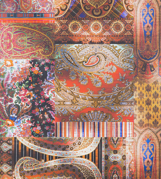 Colorful paisley pattern tree red free wallpaper for tablet - medium preview image