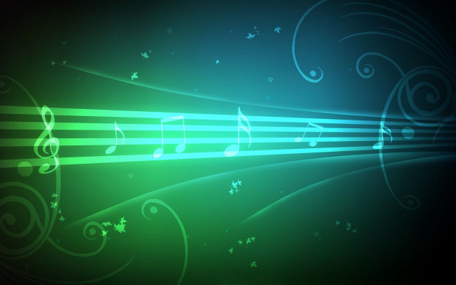 Green black background musical notes free wallpaper for desktop - medium preview image
