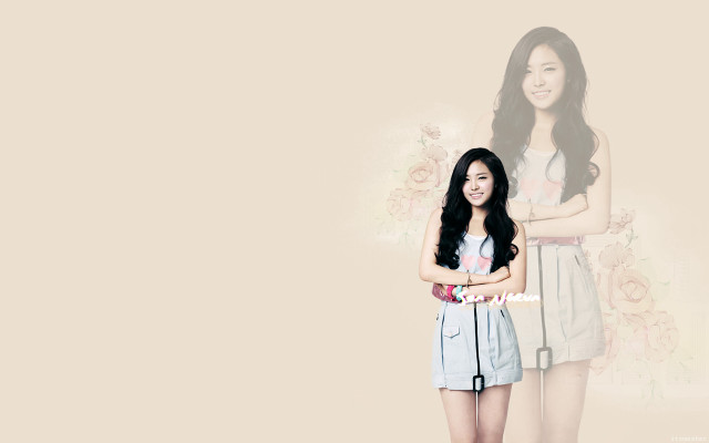 Woman long hair microphone flowered free wallpaper for desktop - medium preview image