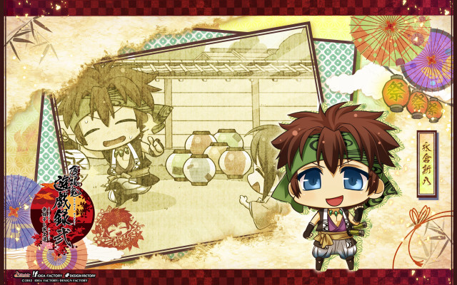 Anime boy chibi blueeyes brownhair free wallpaper for desktop - medium preview image