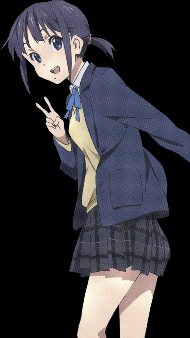 Girl school uniform pointing black free wallpaper for mobile - medium preview image