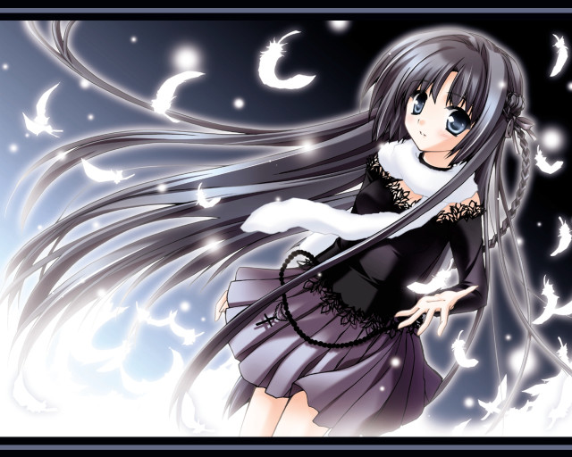 Anime girl long hair sword #9 free wallpaper for desktop - medium preview image