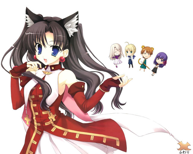 Girl red dress cat ears free wallpaper for desktop - medium preview image