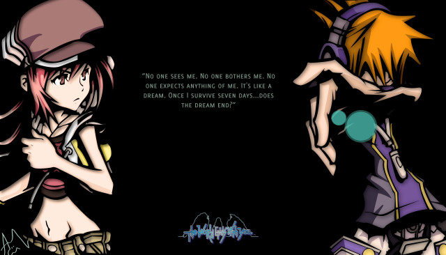 Anime couple black background quote free wallpaper for desktop - medium preview image