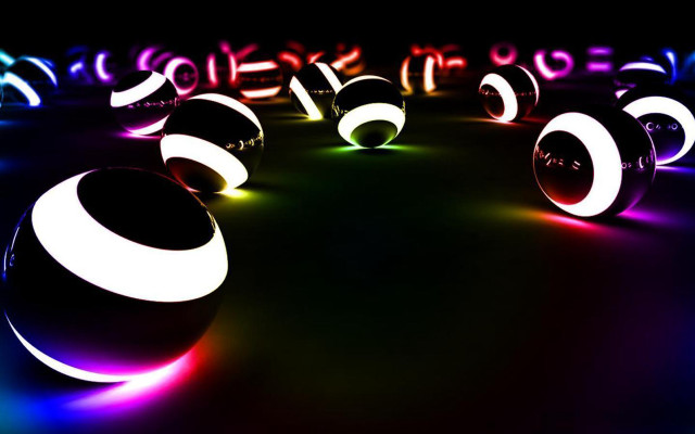 Neon balls numbers circle black #2 free wallpaper for desktop - medium preview image