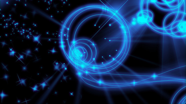 Blue abstract background stars circles free wallpaper for desktop - medium preview image