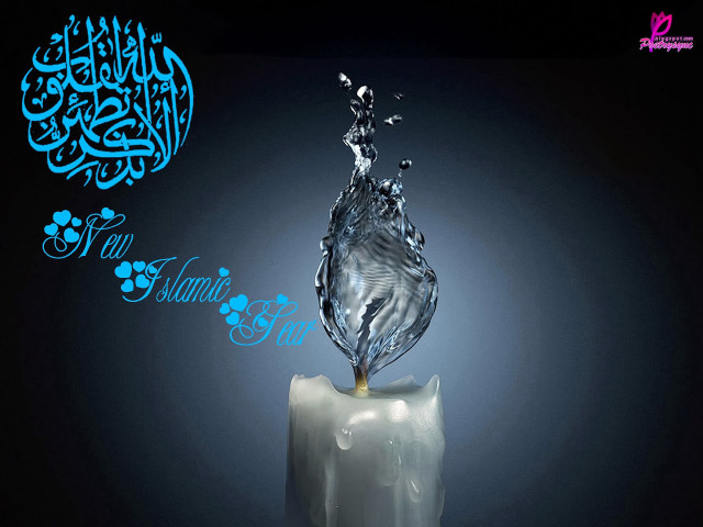 Candle water splash blue background free wallpaper for desktop - medium preview image