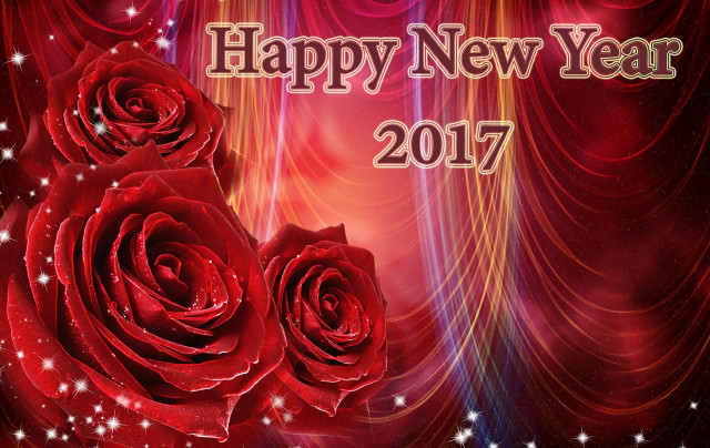 Red rose happy new year free wallpaper for desktop - medium preview image