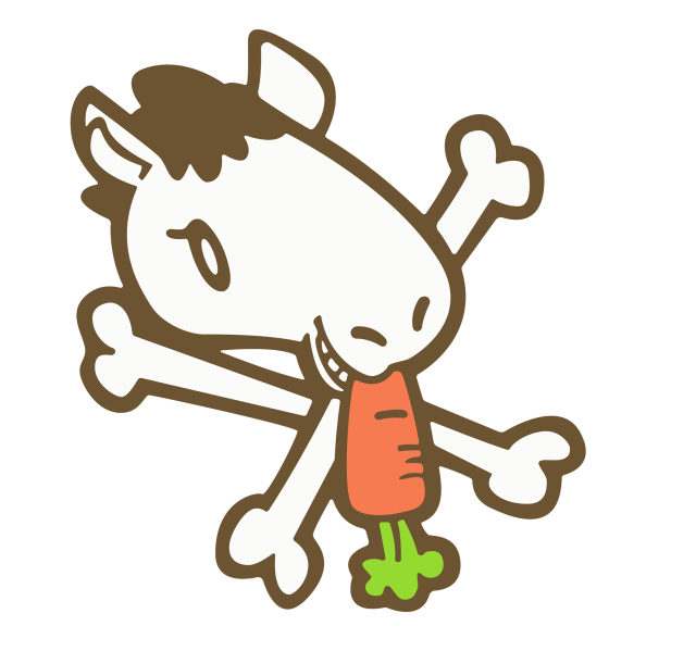 Cartoon giraffe holding carrot bone free wallpaper for tablet - medium preview image