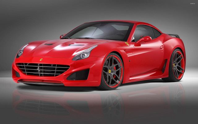 Red sports car studio reflective free wallpaper for desktop - medium preview image