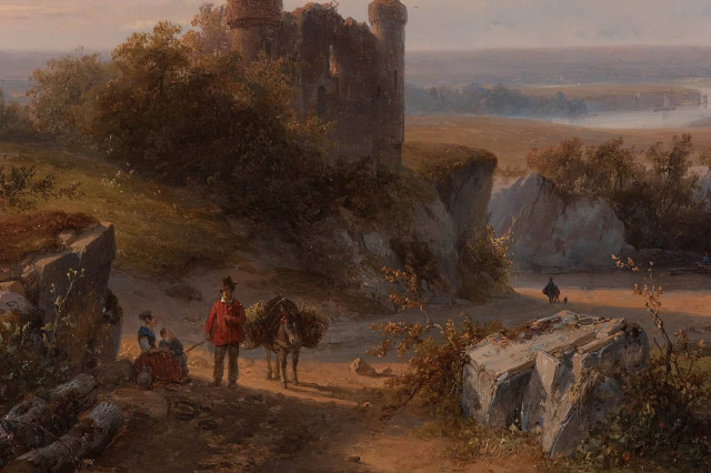 Castle man horse woman horse free wallpaper for desktop - medium preview image