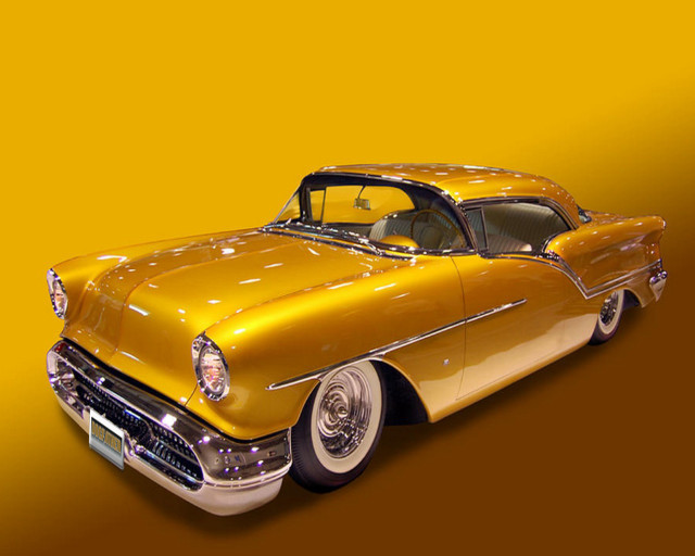 Yellow car brown background kodachrome free wallpaper for desktop - medium preview image