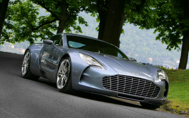 Silver sports car parked road #3 free wallpaper for desktop - medium preview image